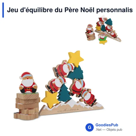 Jeu d'équilibre du Père Noël personnalisable en bois FSC avec logo - InSideOut