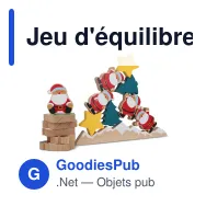Jeu d'équilibre du Père Noël personnalisable en bois FSC avec logo - InSideOut - Miniature 2