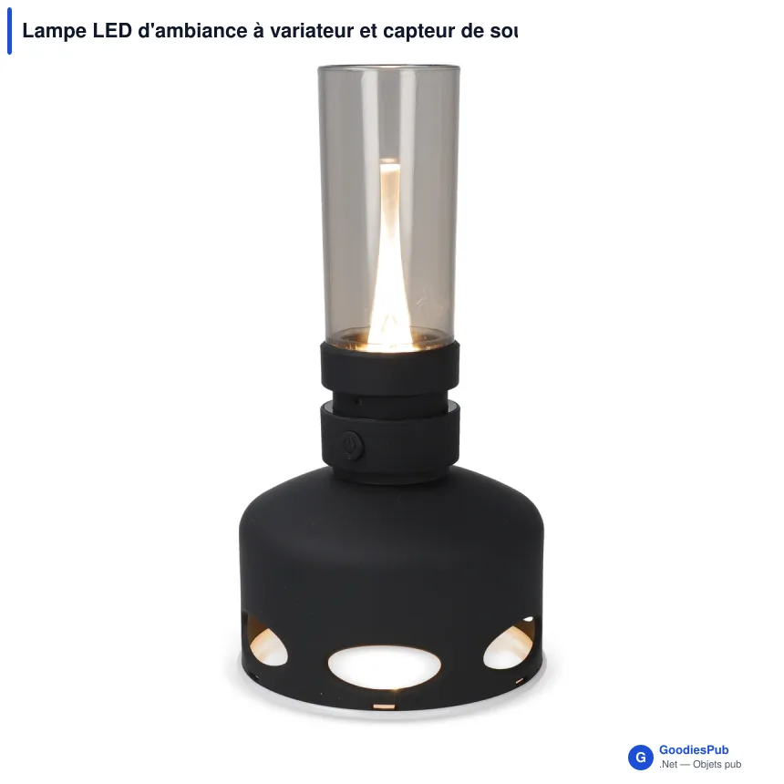 Lampe LED d'ambiance à variateur et capteur de souffle, logo - InSideOut - Image 3