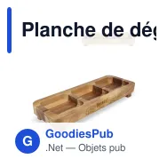Planche de dégustation personnalisable 35 cm en bois d'acacia avec logo - InSideOut - Miniature 1