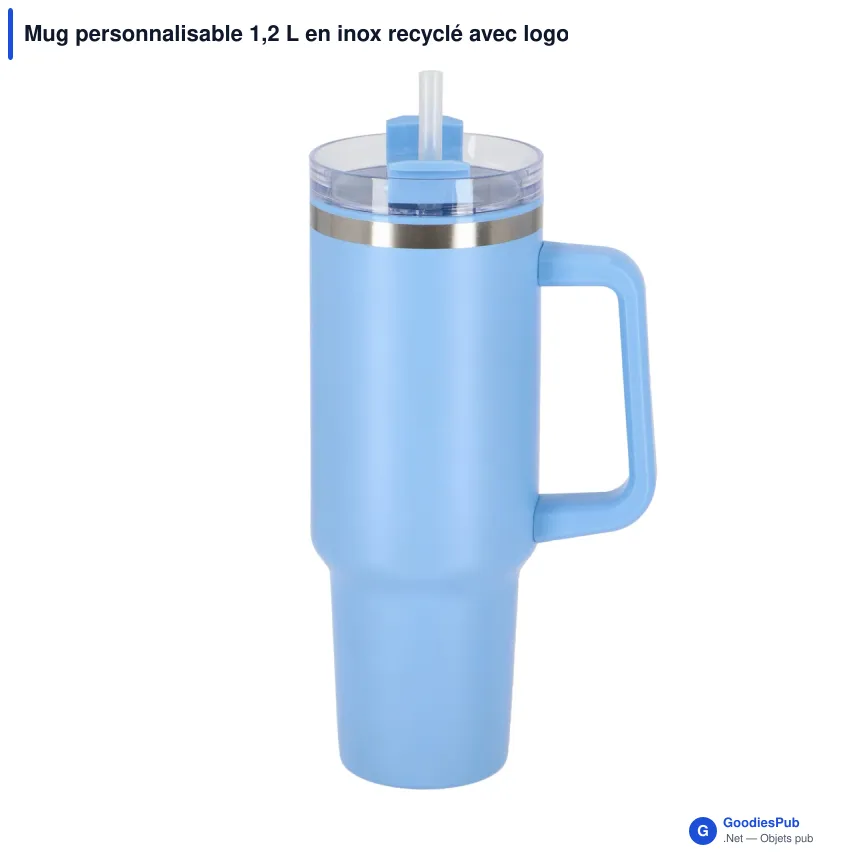 Mug personnalisable 1,2 L en inox recyclé avec logo - InSideOut Ozzy - Image 5