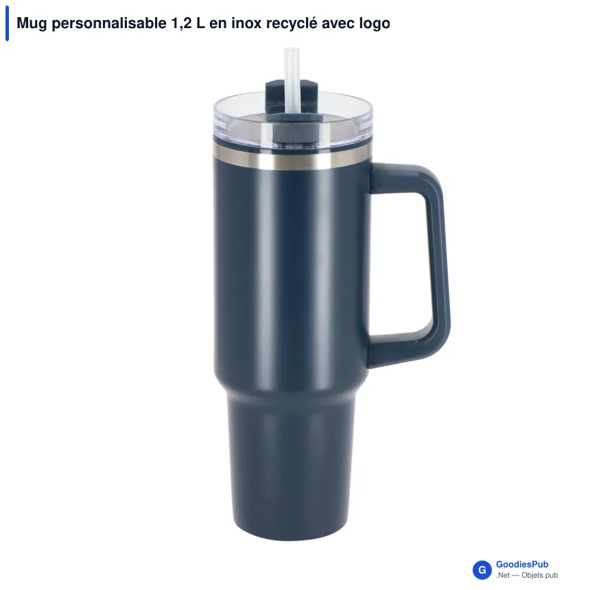 Mug personnalisable 1,2 L en inox recyclé avec logo - InSideOut Ozzy - Image 6