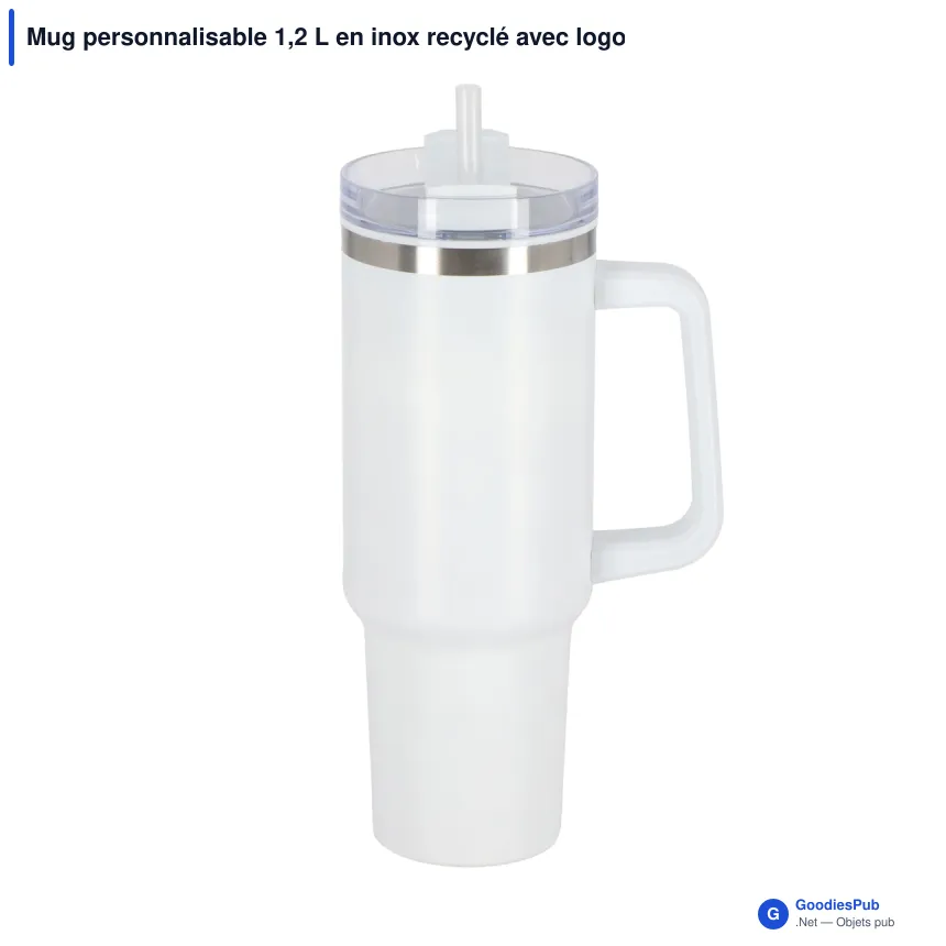 Mug personnalisable 1,2 L en inox recyclé avec logo - InSideOut Ozzy - Image 7