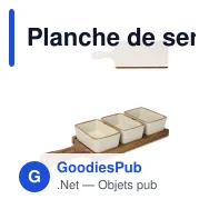 Planche de service personnalisable en acacia avec 3 bols en céramique - InSideOut - Miniature 1