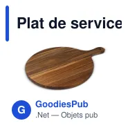 Plat de service rond personnalisable 31,5 cm en bois d'acacia avec logo - InSideOut - Miniature 2