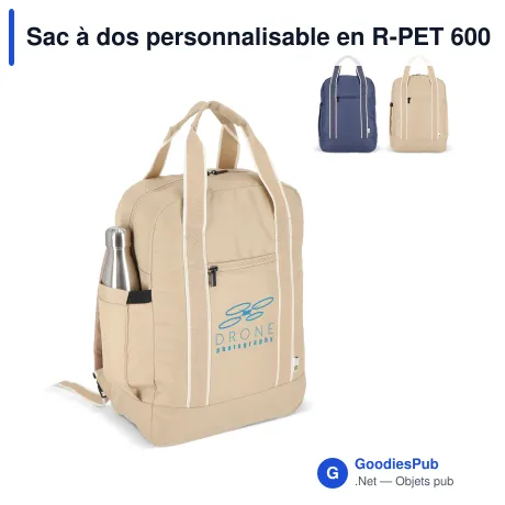 Sac à dos personnalisable en R-PET 600D recyclé avec logo - InSideOut Koli