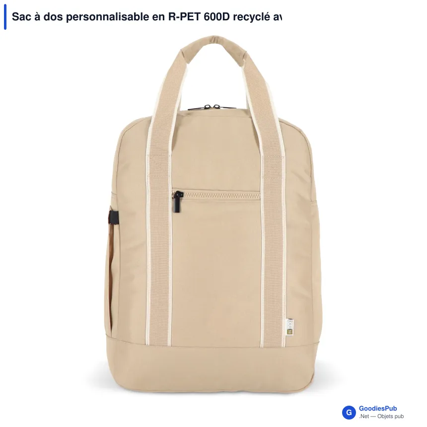 Sac à dos personnalisable en R-PET 600D recyclé avec logo - InSideOut Koli - Image 2