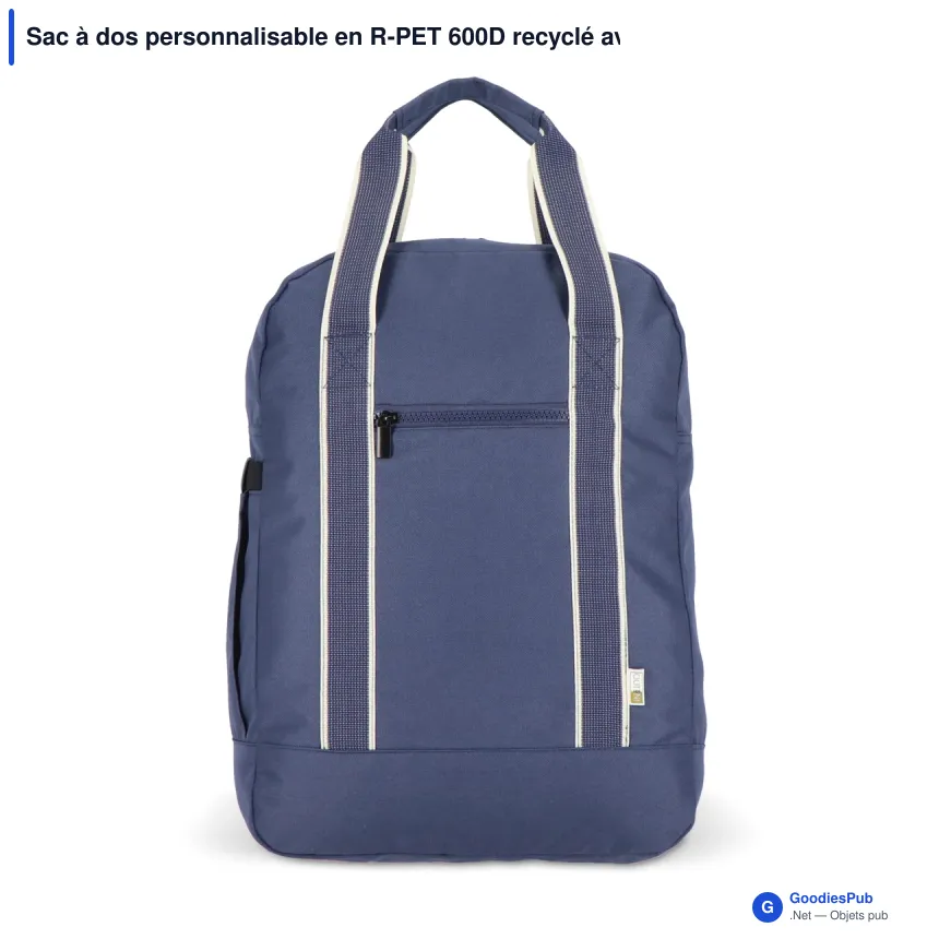 Sac à dos personnalisable en R-PET 600D recyclé avec logo - InSideOut Koli - Image 3