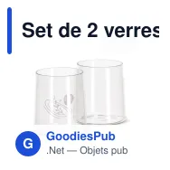 Set de 2 verres personnalisables en verre borosilicate avec logo - InSideOut Elin - Miniature 1