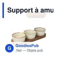 Support à amuse-bouches personnalisable en acacia et 3 bols céramique - InSideOut - Miniature 1