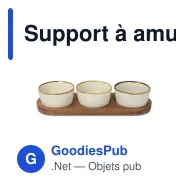 Support à amuse-bouches personnalisable en acacia et 3 bols céramique - InSideOut - Miniature 2
