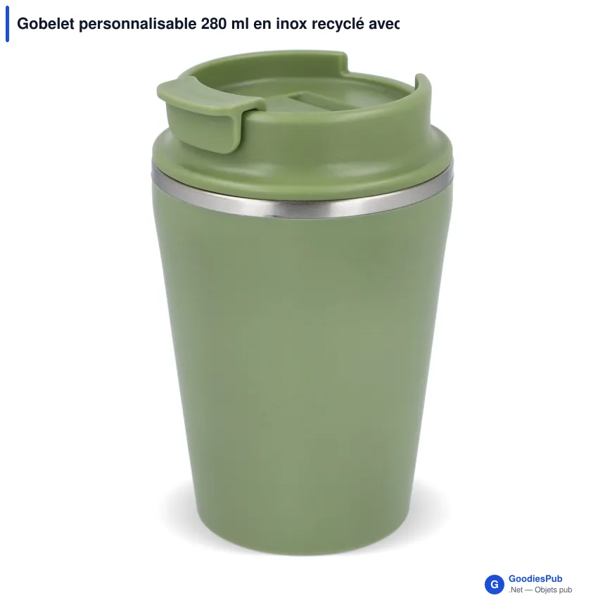 Gobelet personnalisable 280 ml en inox recyclé avec logo - InSideOut T-cup - Image 2