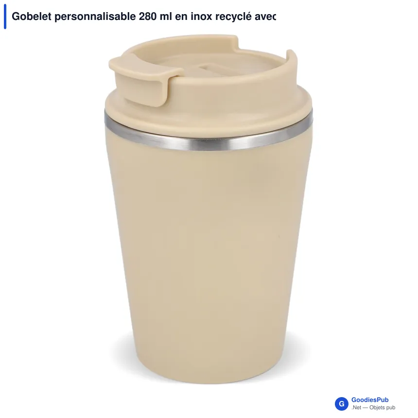 Gobelet personnalisable 280 ml en inox recyclé avec logo - InSideOut T-cup - Image 3