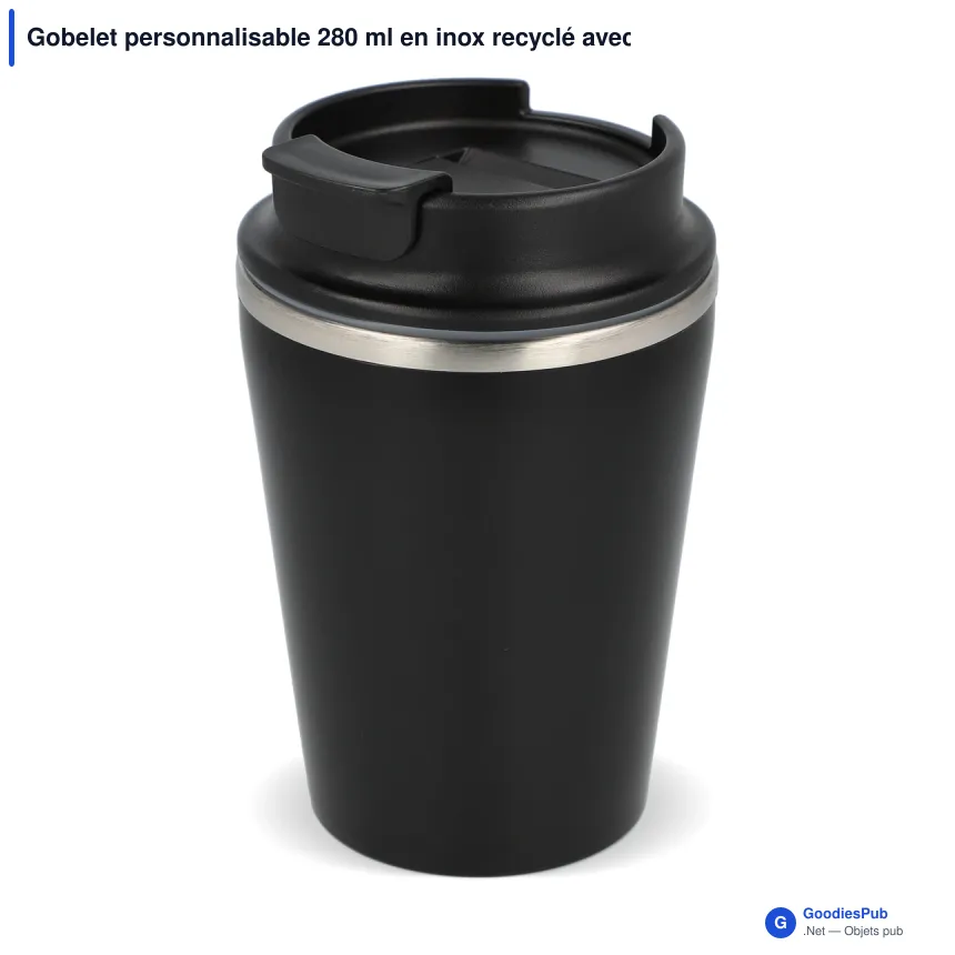 Gobelet personnalisable 280 ml en inox recyclé avec logo - InSideOut T-cup - Image 4