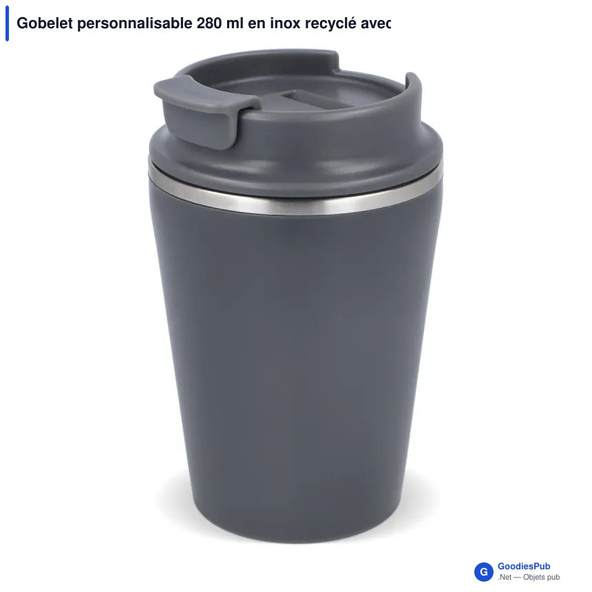 Gobelet personnalisable 280 ml en inox recyclé avec logo - InSideOut T-cup - Image 5