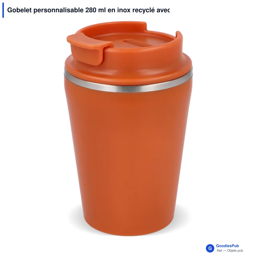 Gobelet personnalisable 280 ml en inox recyclé avec logo - InSideOut T-cup - Image 6