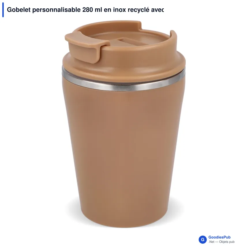 Gobelet personnalisable 280 ml en inox recyclé avec logo - InSideOut T-cup - Image 7