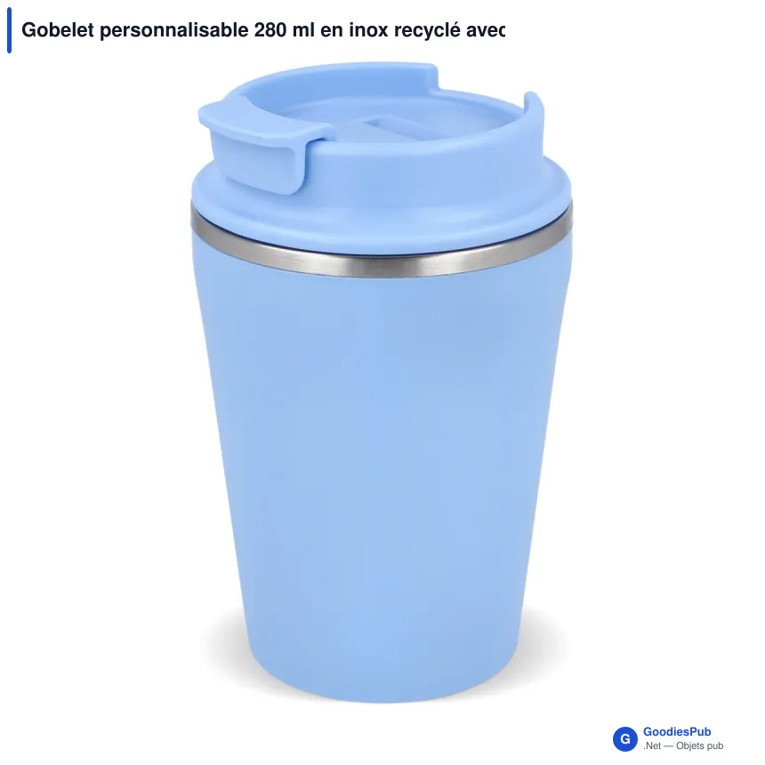 Gobelet personnalisable 280 ml en inox recyclé avec logo - InSideOut T-cup - Image 8