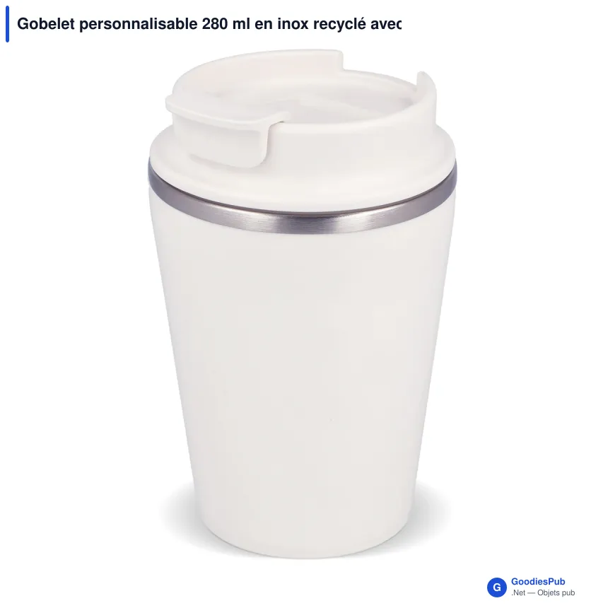 Gobelet personnalisable 280 ml en inox recyclé avec logo - InSideOut T-cup - Image 9