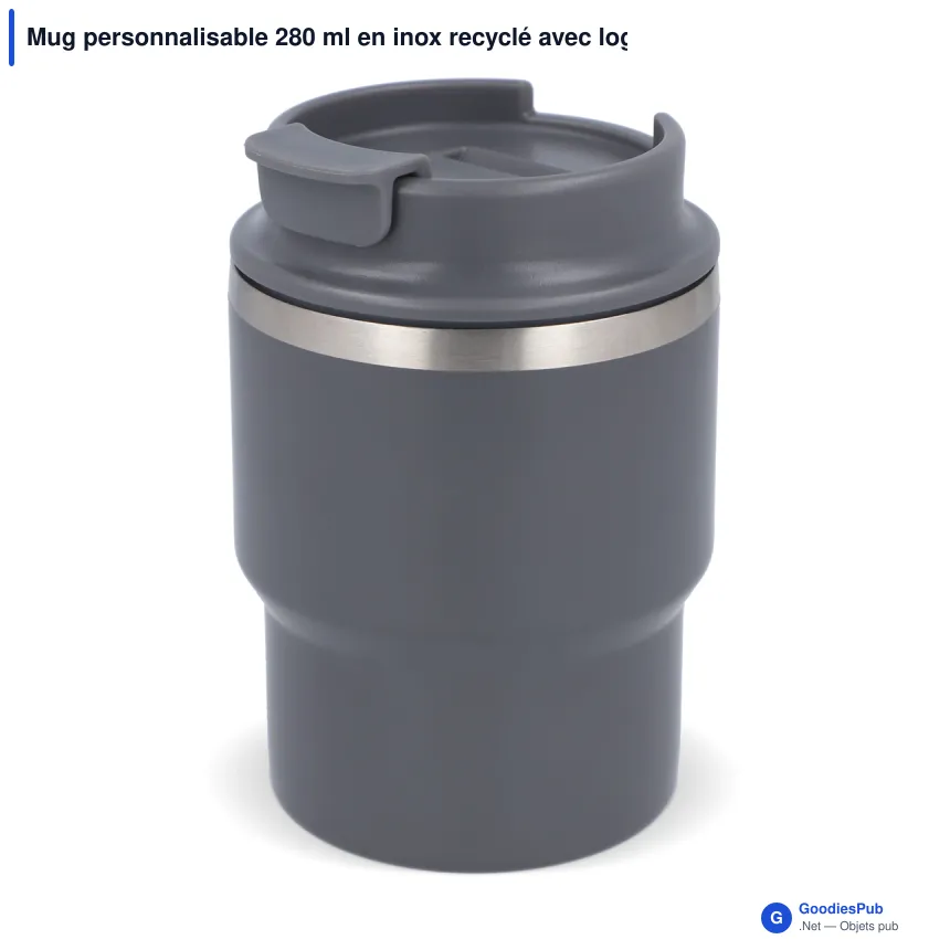 Mug personnalisable 280 ml en inox recyclé avec logo - InSideOut T-mug - Image 2