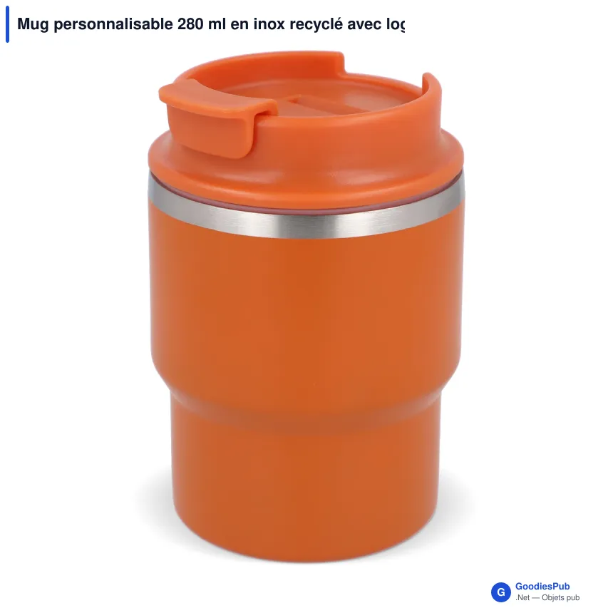 Mug personnalisable 280 ml en inox recyclé avec logo - InSideOut T-mug - Image 3