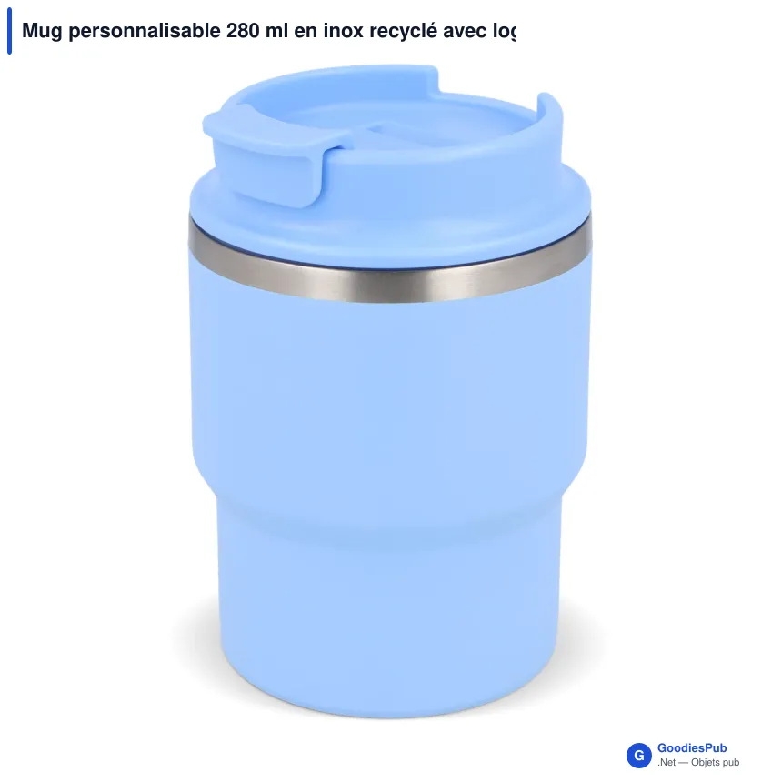 Mug personnalisable 280 ml en inox recyclé avec logo - InSideOut T-mug - Image 5