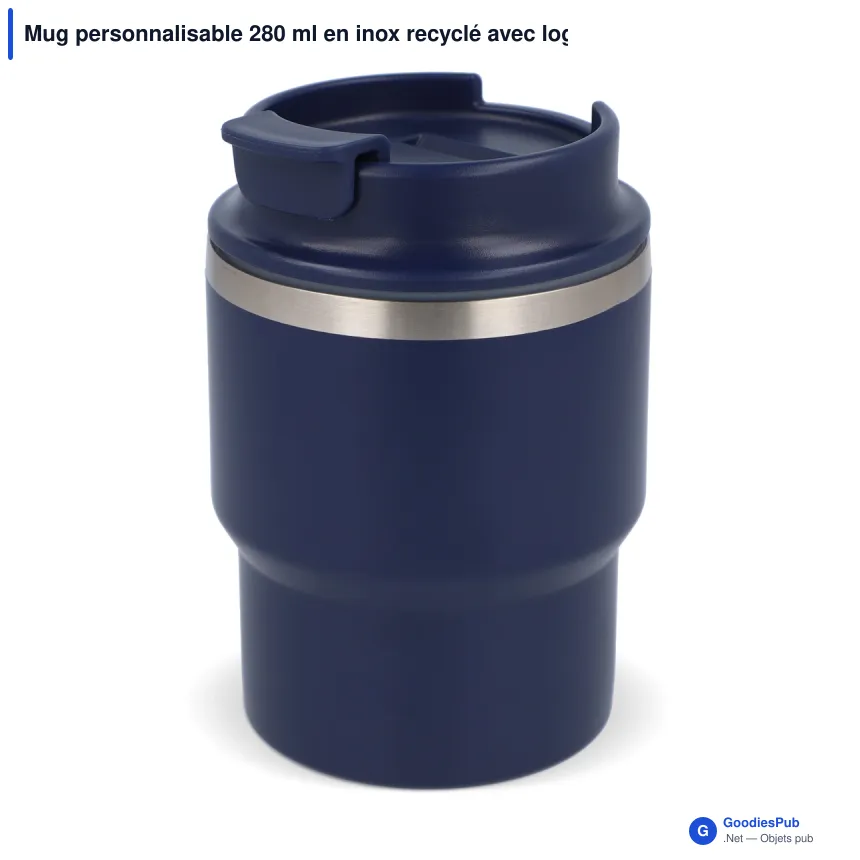 Mug personnalisable 280 ml en inox recyclé avec logo - InSideOut T-mug - Image 6