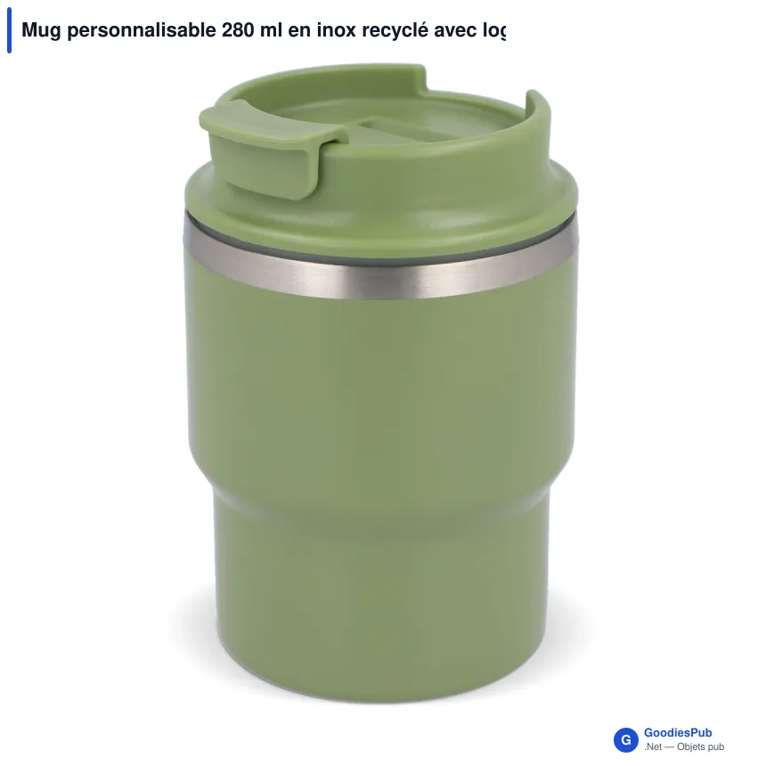 Mug personnalisable 280 ml en inox recyclé avec logo - InSideOut T-mug - Image 7