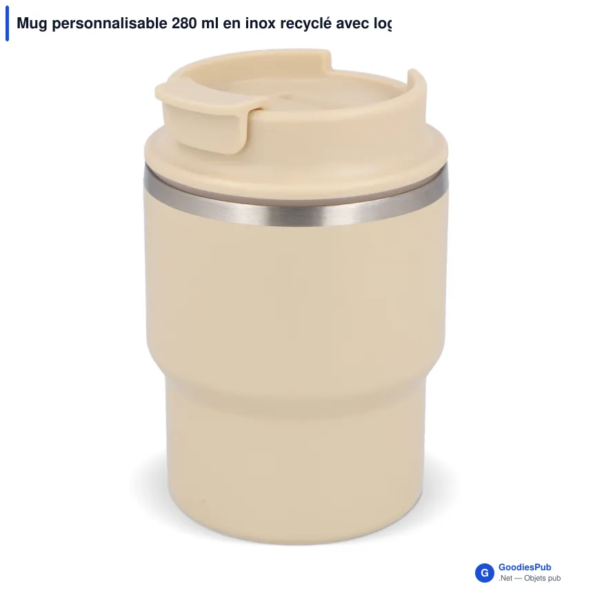 Mug personnalisable 280 ml en inox recyclé avec logo - InSideOut T-mug - Image 8