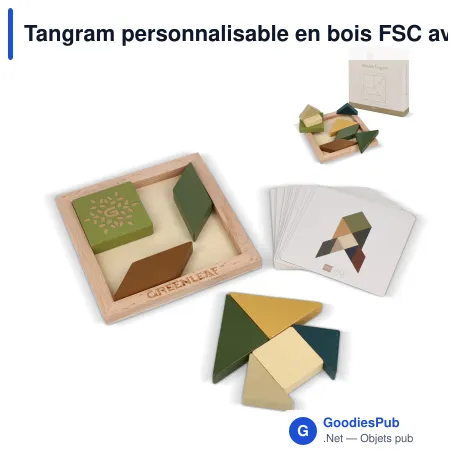Tangram personnalisable en bois FSC avec logo - InSideOut Think IQ