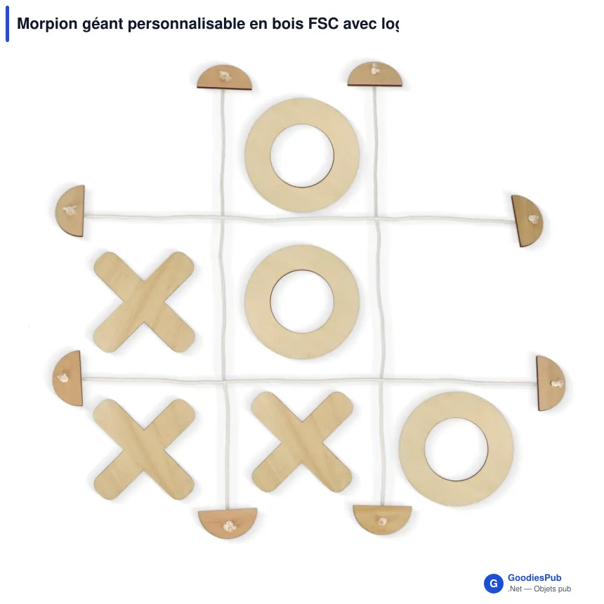 Morpion géant personnalisable en bois FSC avec logo - InSideOut Tic Tac Toe - Image 2