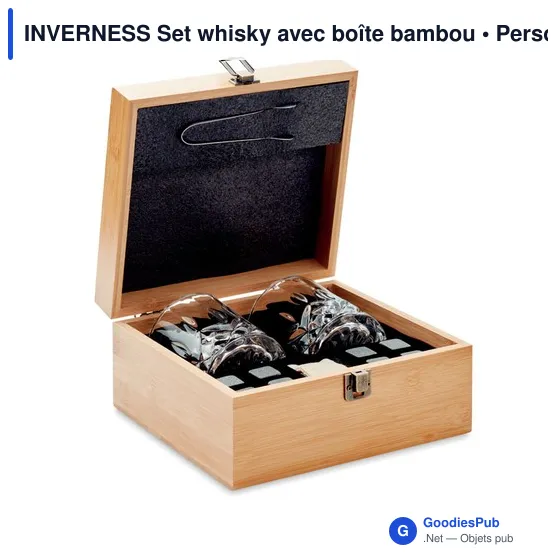 INVERNESS Set whisky avec boîte bambou - Image 1