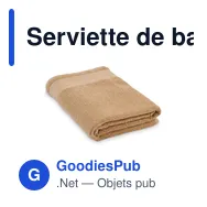 Serviette de bain personnalisable en coton avec logo - ISLAND 100 - Miniature 1