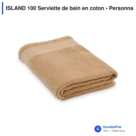 Serviette de bain personnalisable en coton avec logo - ISLAND 100 - Image 1