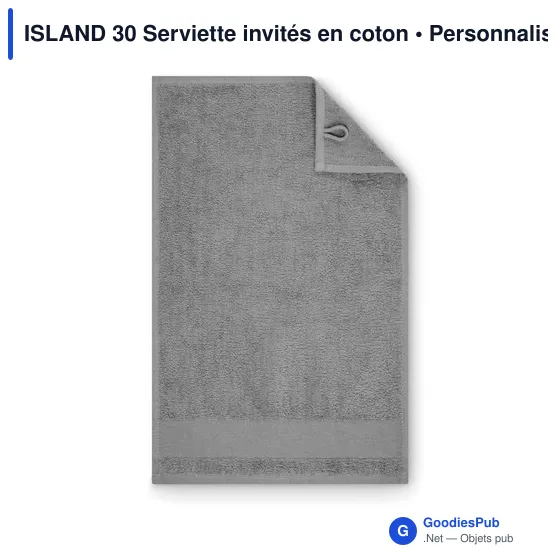 Serviette invités personnalisable en coton avec logo - ISLAND 30 - Image 2