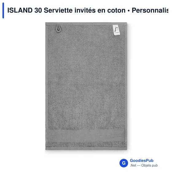 Serviette invités personnalisable en coton avec logo - ISLAND 30 - Image 3