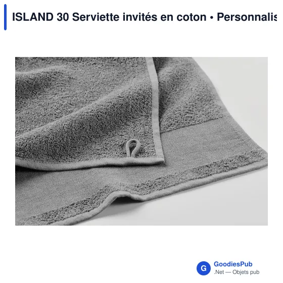 Serviette invités personnalisable en coton avec logo - ISLAND 30 - Image 5