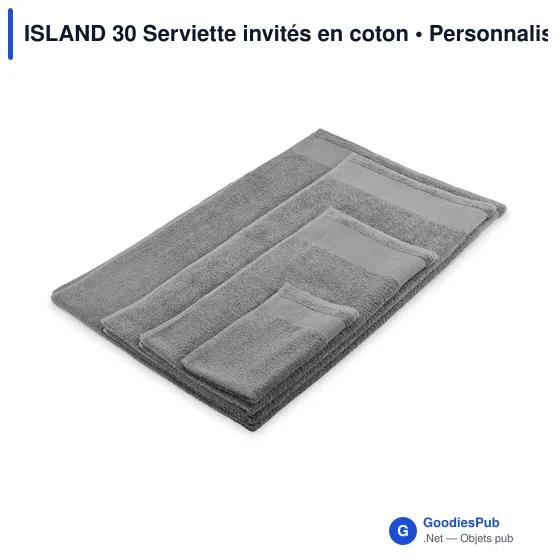 Serviette invités personnalisable en coton avec logo - ISLAND 30 - Image 6