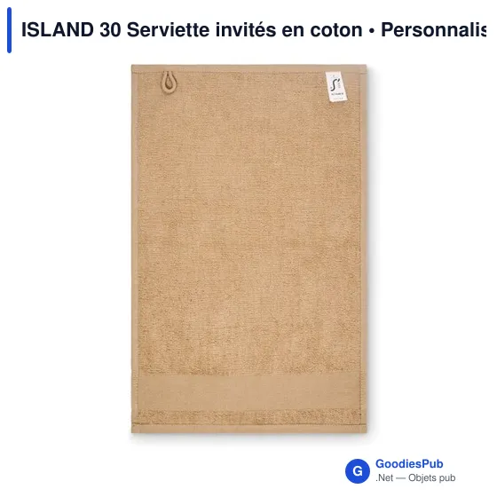 Serviette invités personnalisable en coton avec logo - ISLAND 30 - Image 9