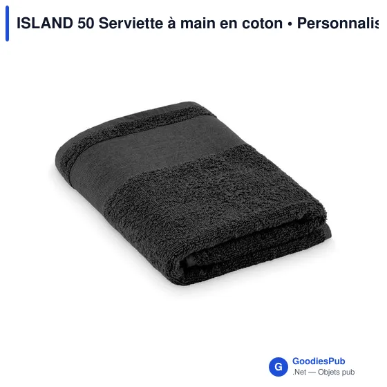 Serviette à main personnalisable en coton avec logo - ISLAND 50 - Image 7