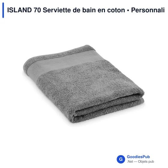 Serviette de bain personnalisable en coton avec logo - ISLAND 70 - Image 1