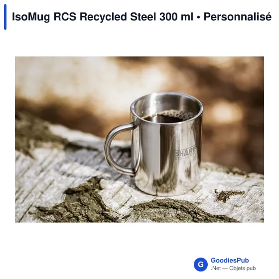Mug réutilisable personnalisable en acier inoxydable recyclé - IsoMug RCSavec logo - Image 11
