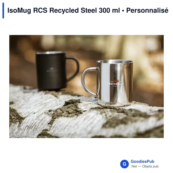Mug réutilisable personnalisable en acier inoxydable recyclé - IsoMug RCSavec logo - Image 12
