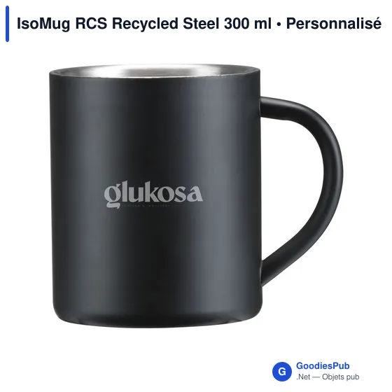 Mug réutilisable personnalisable en acier inoxydable recyclé - IsoMug RCSavec logo - Image 5