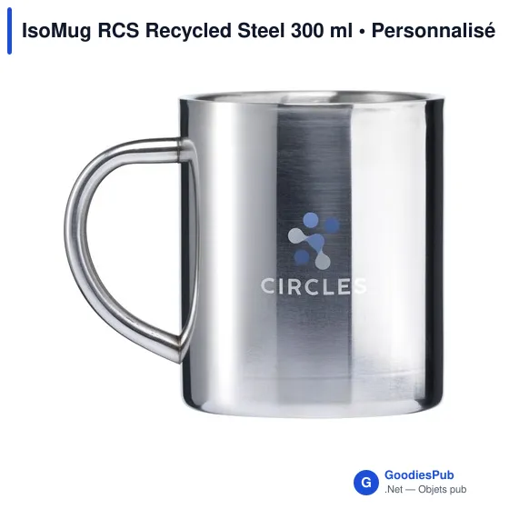 Mug réutilisable personnalisable en acier inoxydable recyclé - IsoMug RCSavec logo - Image 10