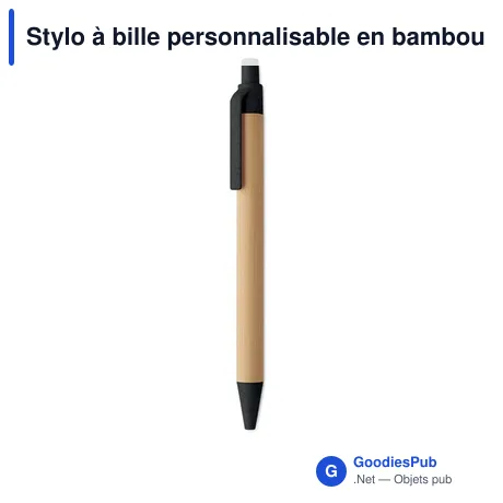 Stylo à bille personnalisable en bambou avec logo - ITEA COLOUR