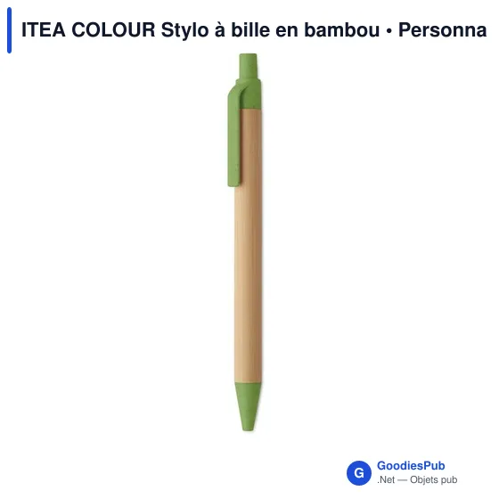 Stylo à bille personnalisable en bambou avec logo - ITEA COLOUR - Image 11