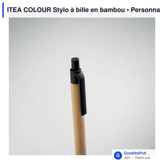 Stylo à bille personnalisable en bambou avec logo - ITEA COLOUR - Image 3