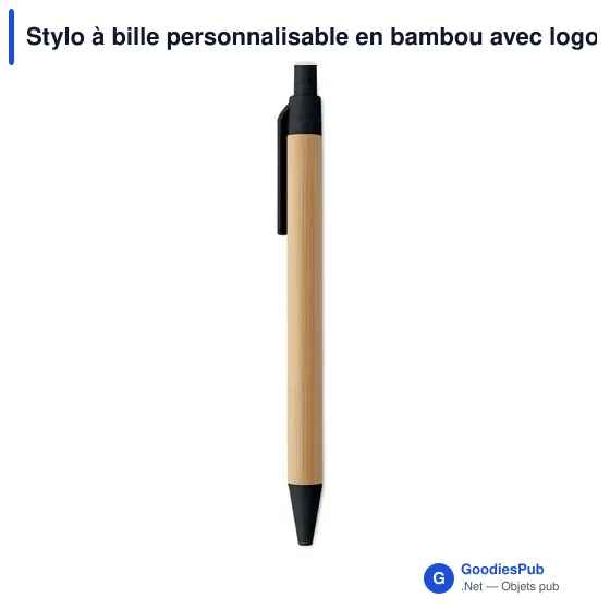 Stylo à bille personnalisable en bambou avec logo - ITEA COLOUR - Image 4