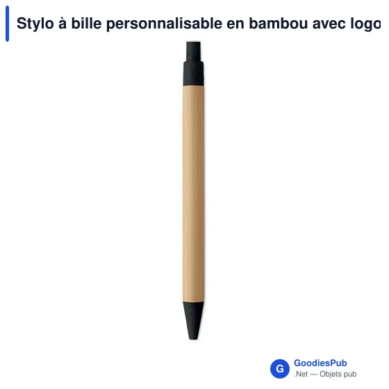 Stylo à bille personnalisable en bambou avec logo - ITEA COLOUR - Image 5